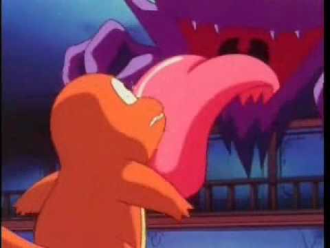 Haunter licking Charmander