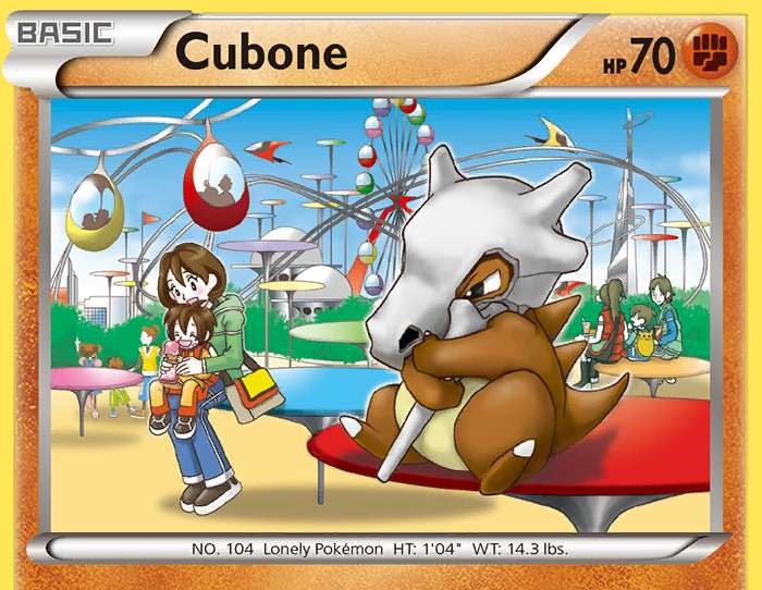 Cubone alone in a park